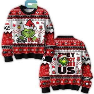 Georgia Bulldogs The Grinch Not Like Us Merry Christmas Ugly Sweater