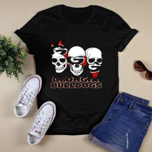 Georgia Bulldogs Three Skulls Bandana T Shirt