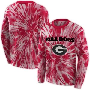 Georgia Bulldogs Tie Dye Pattern All-Over Print Sweatshirt