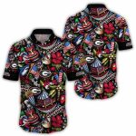 Georgia Bulldogs Tiki Pattern Floral Hawaiian Shirt
