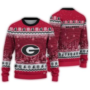 Georgia Bulldogs Tree Pattern Ugly Sweater