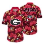 Georgia Bulldogs Vintage Leafs Pattern Hawaiian Shirt