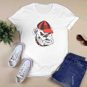 Georgia Bulldogs Vintage Red And Black Cap Bulldog T Shirt
