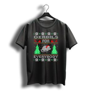 Gerbils For Everybody Christmas Santa Hat Trees Snowflakes T-Shirt