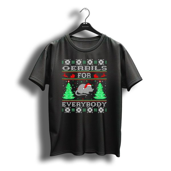 Gerbils For Everybody Christmas Santa Hat Trees Snowflakes T Shirt t shirt 1