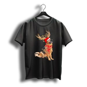 German Shepherd Christmas Santa Hat Lights Antlers Scarf T-Shirt
