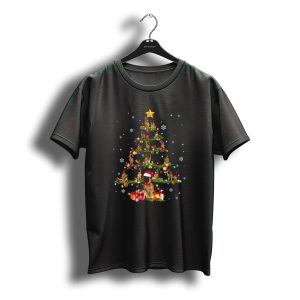 German Shepherd Christmas Tree With Santa Hat And Star T-Shirt