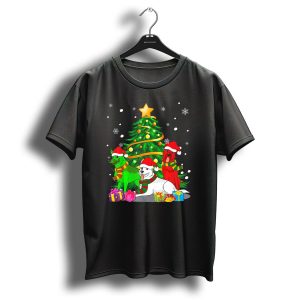 German Shepherd Family Christmas With Santa Hats And Gifts T Shirt