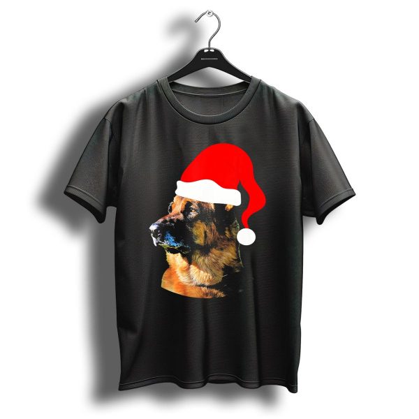 German Shepherd Santa Hat Christmas Humor T Shirt 1 t shirt 1