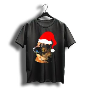 German Shepherd Santa Hat Christmas Humor T-Shirt