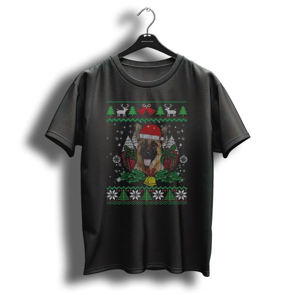 German Shepherd Santa Hat Christmas Ugly T Shirt 1 t shirt 1