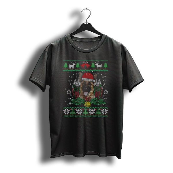 German Shepherd Santa Hat Christmas Ugly T Shirt t shirt 1