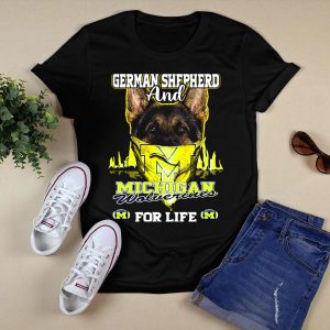 German Shepherd And Michigan Wolverines M For Life T-Shirt