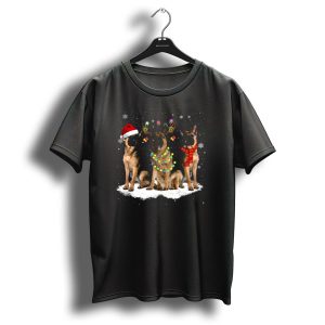 German Shepherds With Santa Hat And Christmas Decorations T Shirt