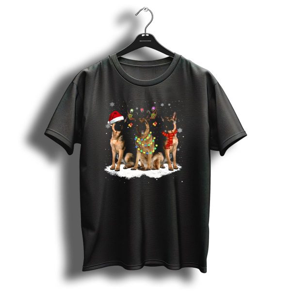 German Shepherds With Santa Hat And Christmas Decorations T Shirt 1 t shirt 1