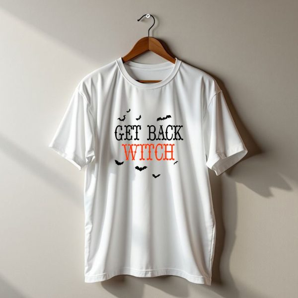 Get Back Witch Im Not A Witch Im Your Wife Halloween Bats t shirt 1