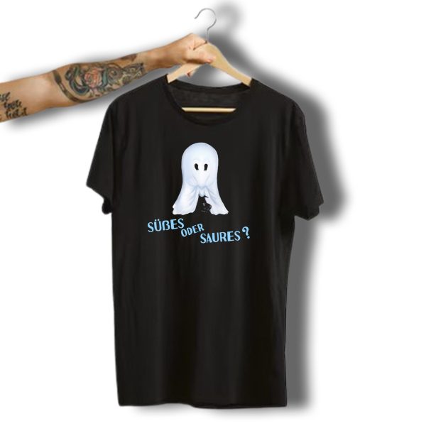Ghost And Cat Sui%CB%86Ayes Oder Saures Halloween Themes T Shirt t shirt 1 1