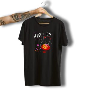 Ghost Cat Fangs A Lot Trick Or Treat Halloween Candy T-Shirt