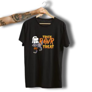 Ghost Dinosaur Trick Rawr Treat Boos Asaurus Halloween Pumpkin Paleontology Fun T-Shirt