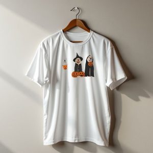 Ghost Dogs Halloween Pumpkin Witch Cloak Trio T-Shirt