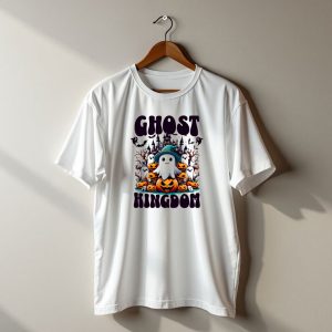 Ghost Kingdom Halloween Ghosts And Pumpkins Witches Hat Haunted Castle T-Shirt