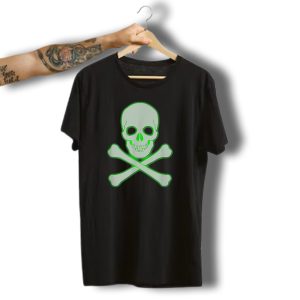 Ghost Skull Neon Green Vintage Halloween Adults T-Shirt