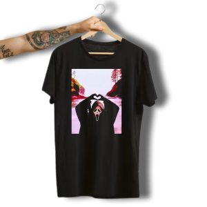 Ghostface Heart Hands Scream Halloween Spooky Woods T-Shirt
