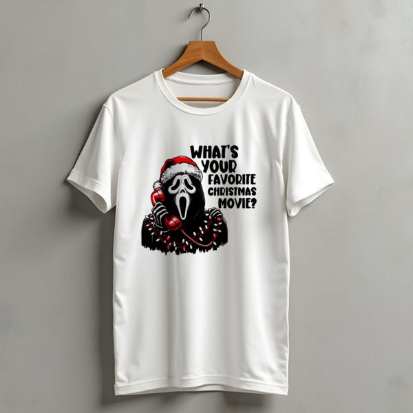 Ghostface Whats Your Favorite Christmas Movie Festive Horror Santa Hat T Shirt 1 t shirt 1