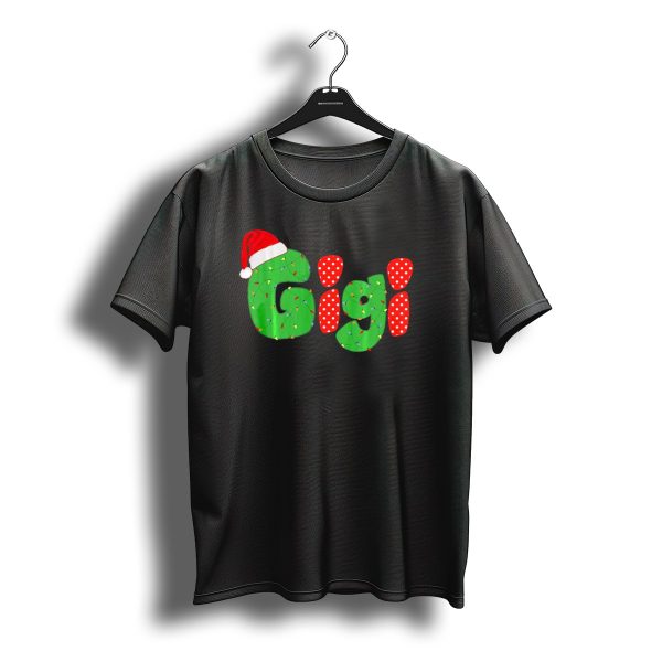 Gigi Christmas Santa Hat Lights Family Matching Pajamas T Shirt t shirt 1