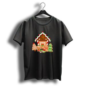 Gingerbread House Christmas With Peppermint And Cookie Decorations T-Shirt
