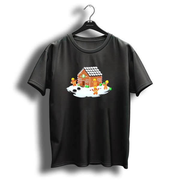 Gingerbread House Construction Crew Christmas Scene T Shirt 1 t shirt 1