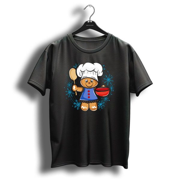 Gingerbread Man Chef With Spoon And Bowl Christmas Baking T Shirt 1 t shirt 1