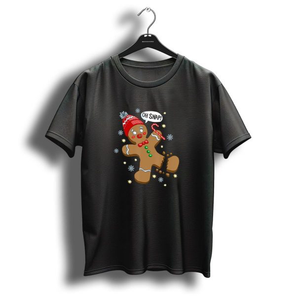 Gingerbread Man Oh Snap Candy Cane Christmas Snowflakes T Shirt 1 t shirt 1