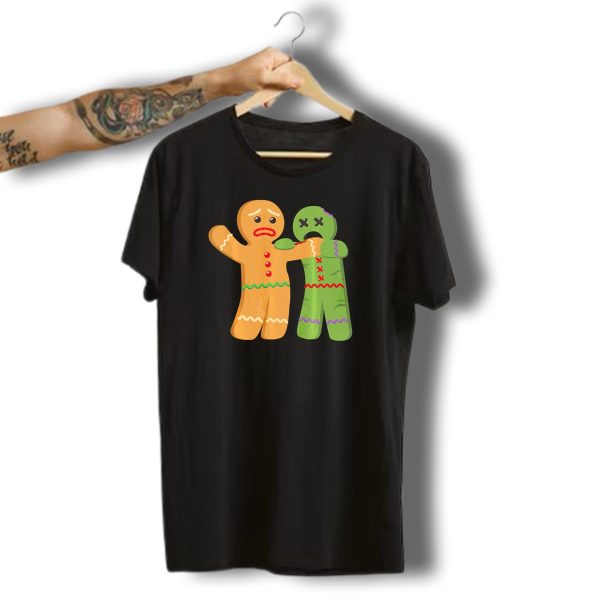 Gingerbread Zombie Funny Biting Cookie Humor Halloween T Shirt t shirt 1