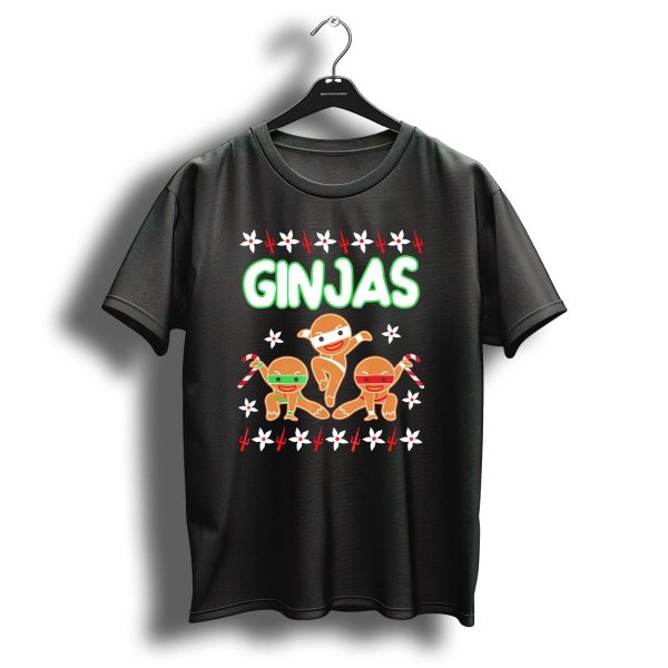 Ginjas Fighting Gingerbread Man Christmas T Shirt 1 t shirt 1