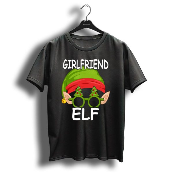 Girlfriend Elf Christmas Hat Glasses Matching T Shirt 1 t shirt 1