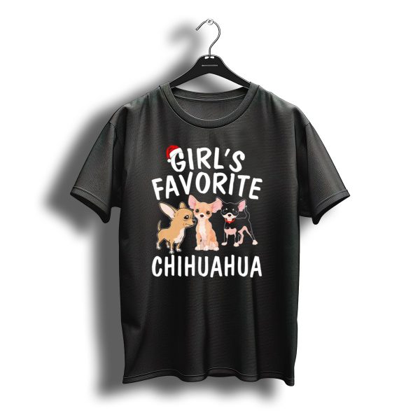 Girls Favorite Chihuahua With Santa Hat Christmas T Shirt t shirt 1