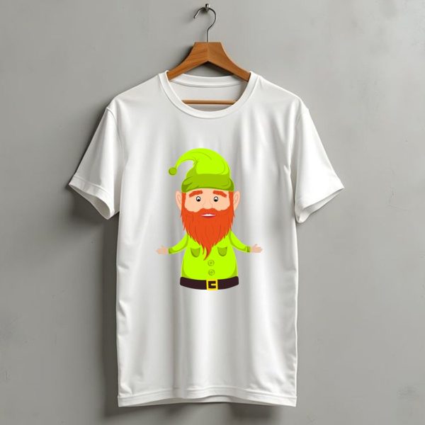 Gnome Elf Christmas Bright Green Hat Brown Belt Red Beard T Shirt 1 t shirt 1