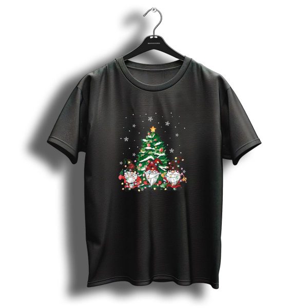 Gnomes With Buffalo Plaid Hats And Christmas Tree Lights T Shirt 1 t shirt 1