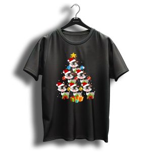 Goat Christmas Tree With Santa Hats And Presents T Shirt