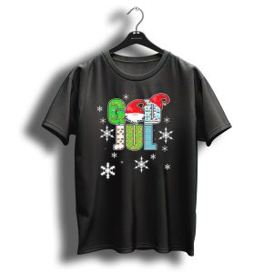 God Jul Swedish Merry Christmas Snowflakes Santa Hat Reindeer Ornaments T Shirt