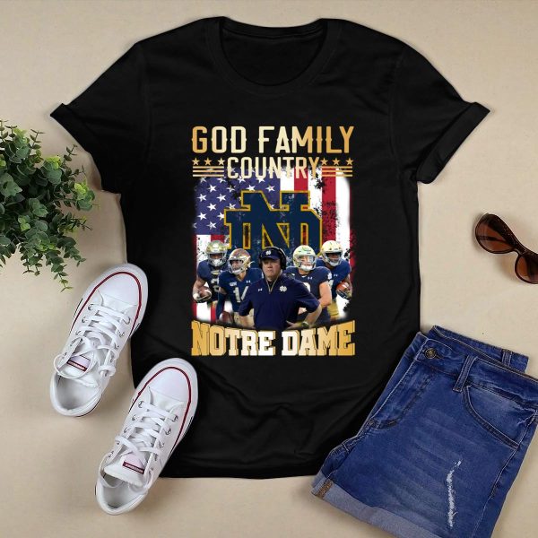 God family country Notre Dame Fighting Irish shirt Black 1