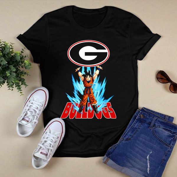 Goku Super Saiyan Georgia Bulldogs Logo Fusion T Shirt 1
