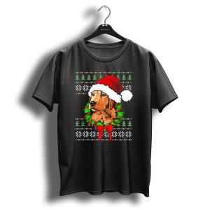 Golden Labrador Retriever Christmas Santa Hat Ugly T Shirt