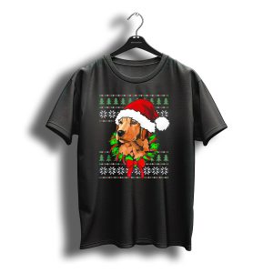 Golden Labrador Retriever Christmas Santa Hat Ugly T-Shirt
