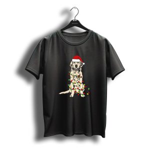 Golden Retriever Christmas Lights Santa Hat Holiday T-Shirt