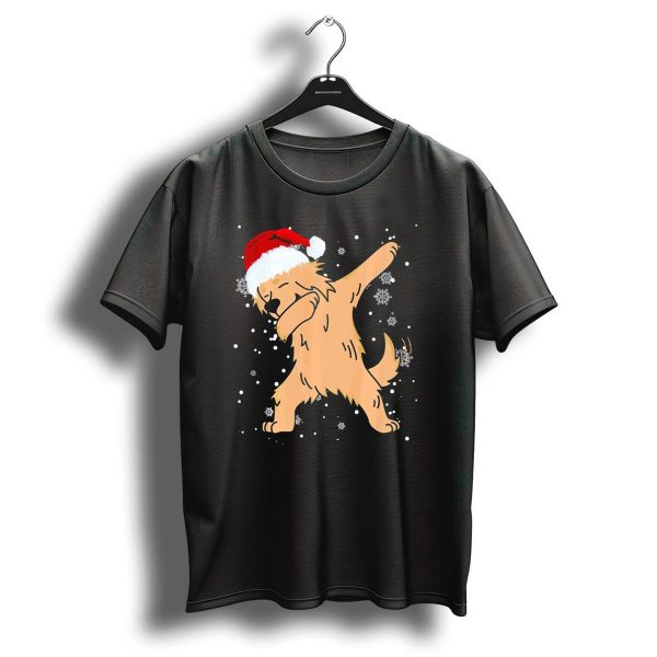 Golden Retriever Dabbing Santa Hat Christmas Snowflakes T Shirt 1 t shirt 1