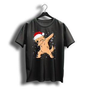 Golden Retriever Dabbing Santa Hat Christmas Snowflakes T-Shirt