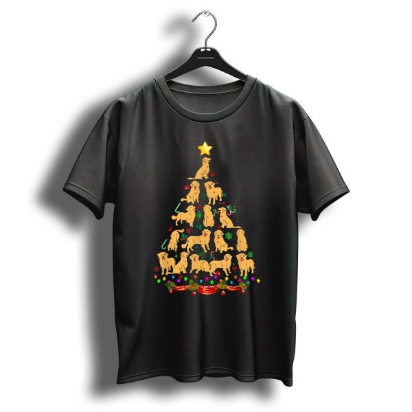 Golden Retriever Dog Christmas Tree Lights Star Decorations T Shirt 1 t shirt 1