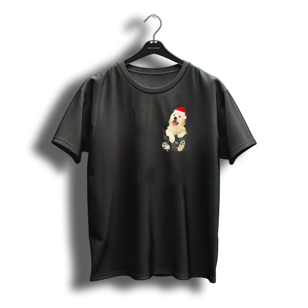 Golden Retriever In Pocket Santa Hat Christmas T Shirt t shirt 1